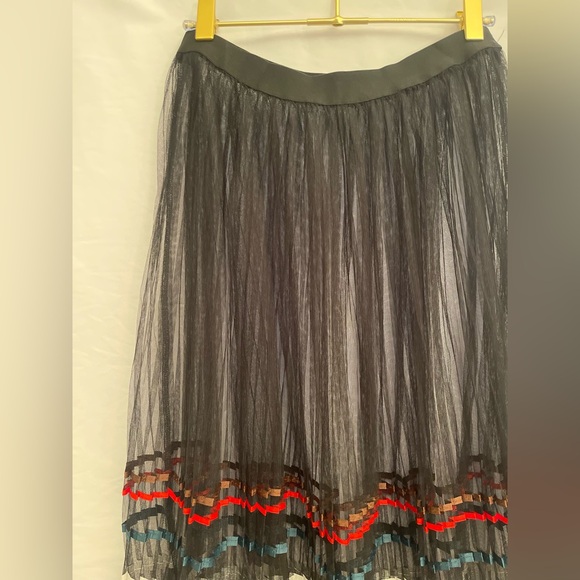 SELF Ribbon and Tulle Overlay A-Line Midi Skirt, EUC SZ L - Picture 4 of 6